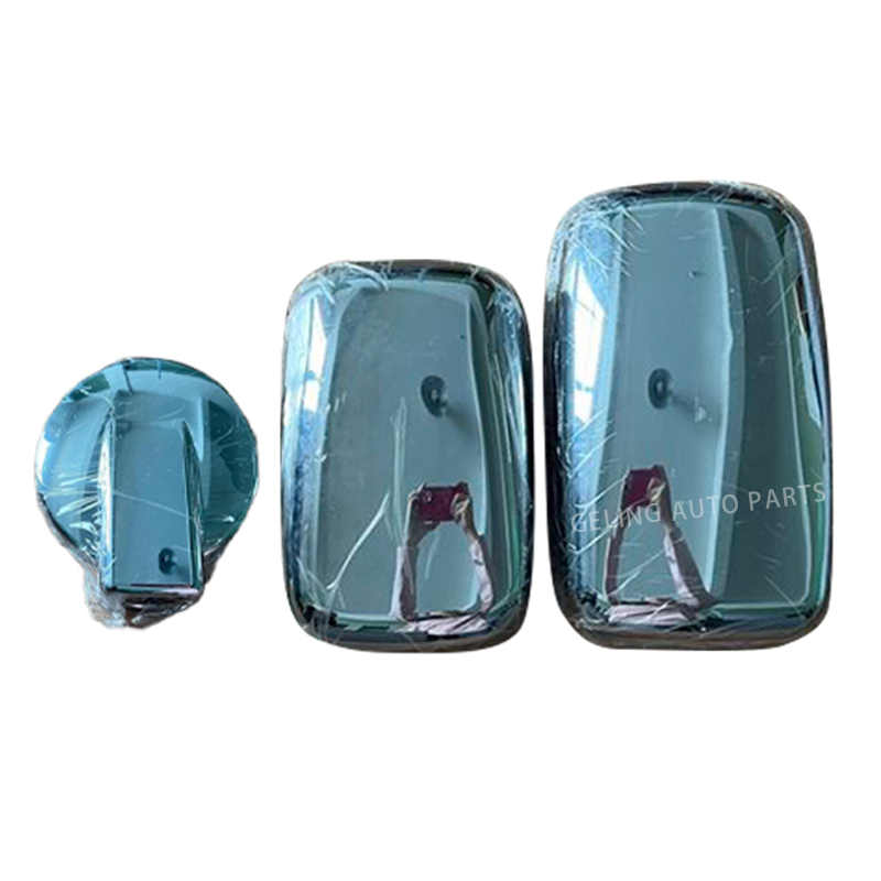 Geling Truck Body Parts Plated Chrome Mirror Cover Shell with Round Small for Isuzu 100p 600p Nkr N-Series